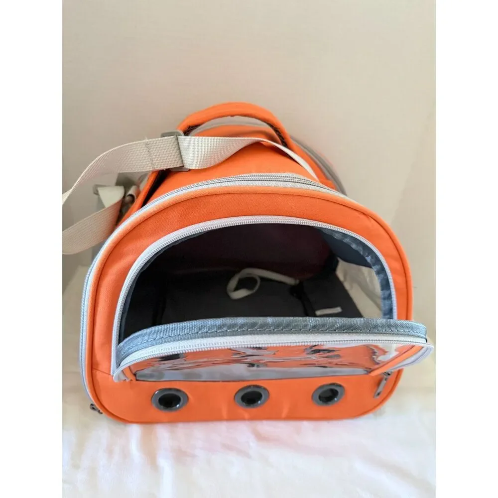 Small Pet Carrier Mesh sided Orange NWOT